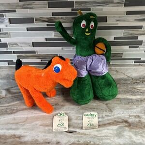 VINTAGE GUMBY AND BENDABLE‎ POKEY PLUSH ACE NOVELTY 1988